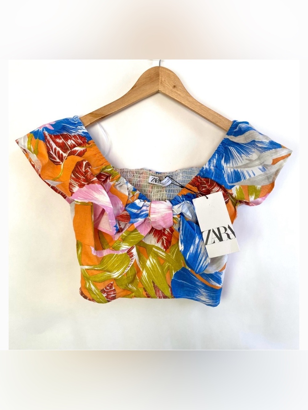 Zara Multi Color One Tier Crop Top Small NWT - Picture 1 of 4